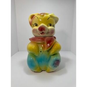 Mr piggy in overhalls American bisque cookie jar - vintage